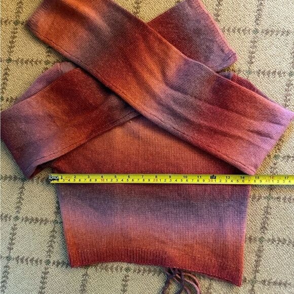 Bershka gradient pinks long sleeve crocheted open back cardigan sweater S - Picture 7 of 9